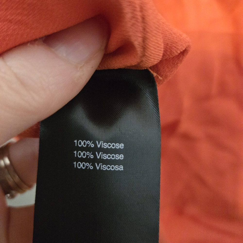 Donna Karan Vibrant Orange Button-Down Shirt - Picture 4 of 5